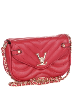 Quilted Fashion crossbody Bag 6574-1 Dark Red